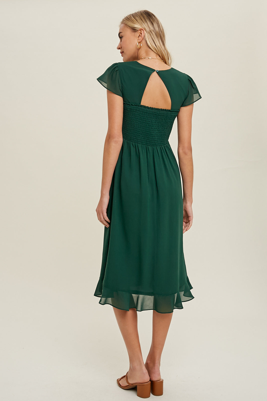 Sweetheart Green Midi Dress