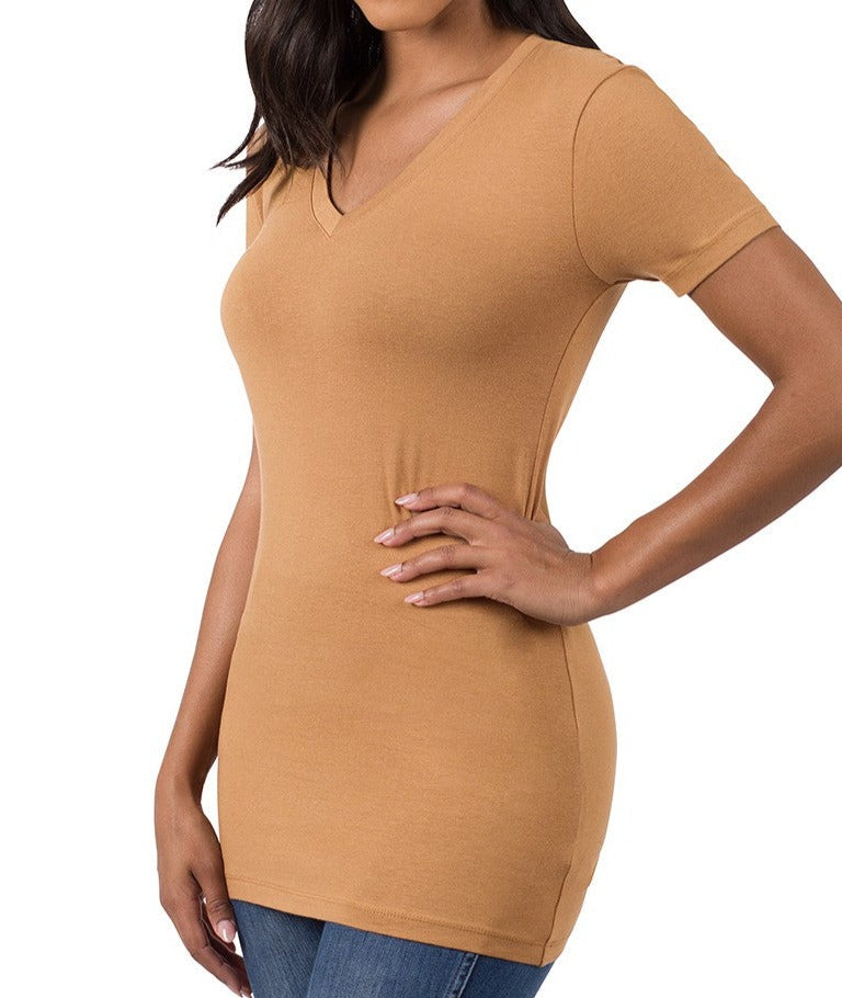 Basic Cotton V Neck Top