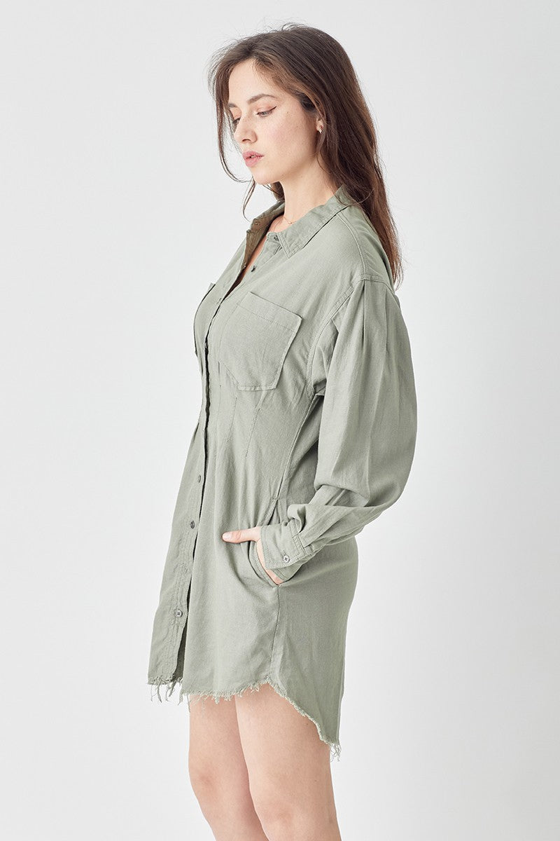 Sherry Shirring Dress Sage