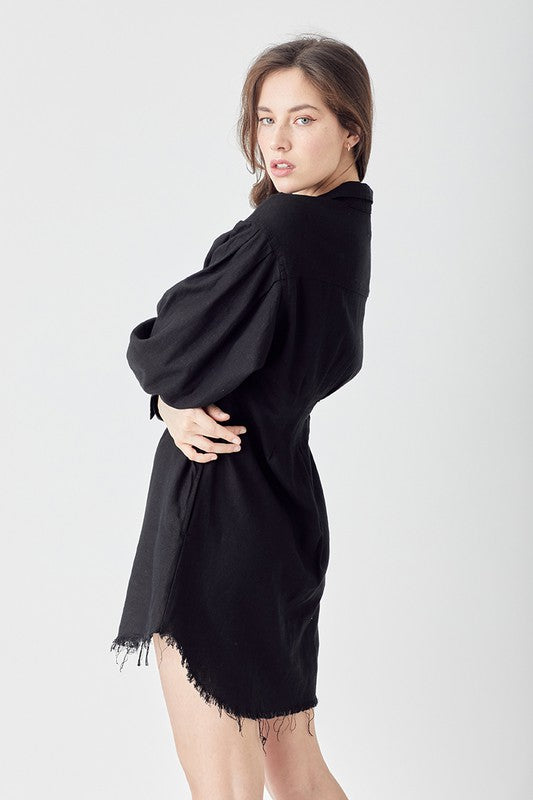 Sherry Shirring Dress Black