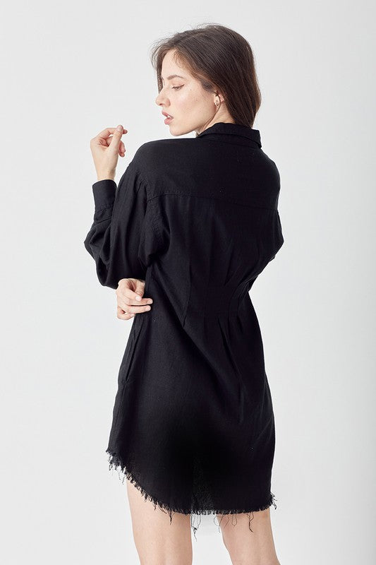 Sherry Shirring Dress Black