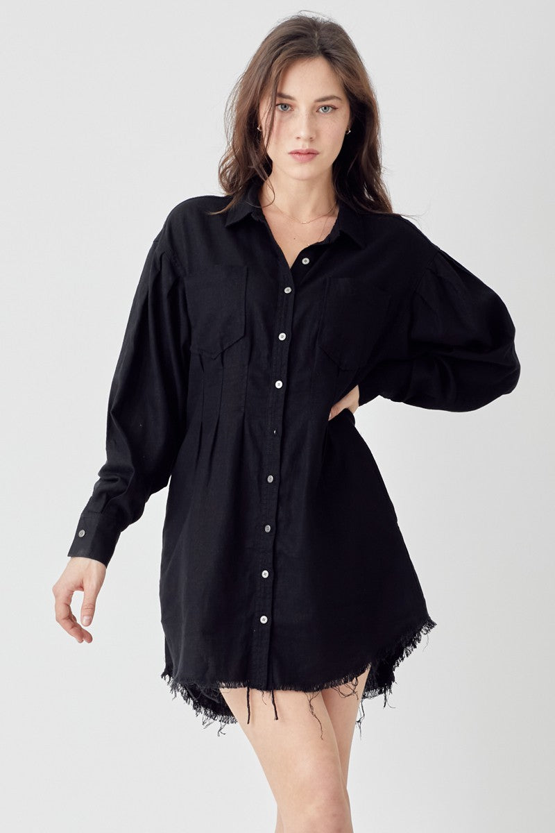 Sherry Shirring Dress Black