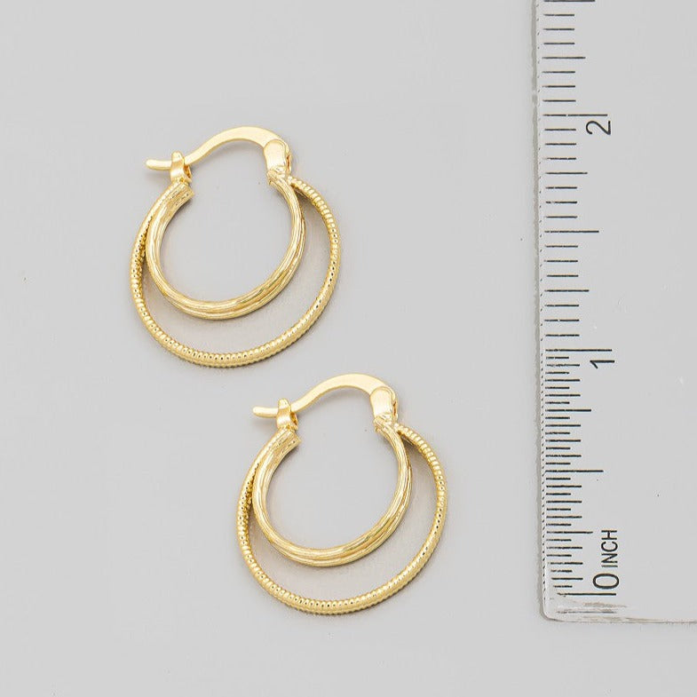 Textured Hoop Layered Earrings