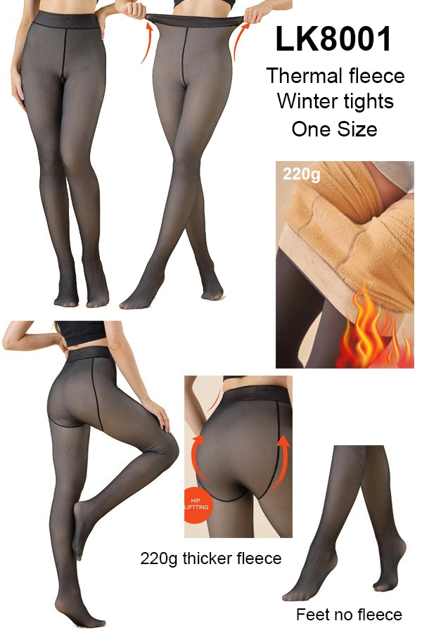 Giselle Black Fleece Tights