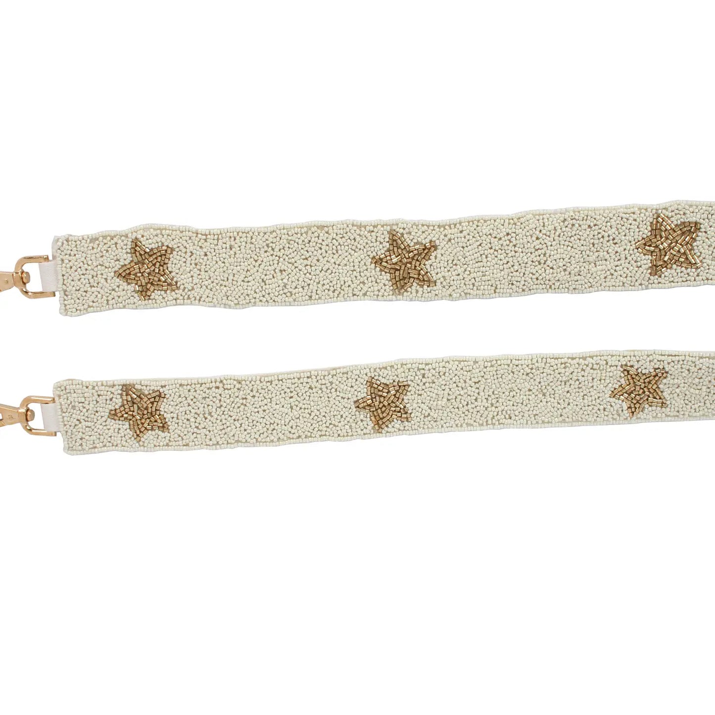 Star Beaded Bag Strap White