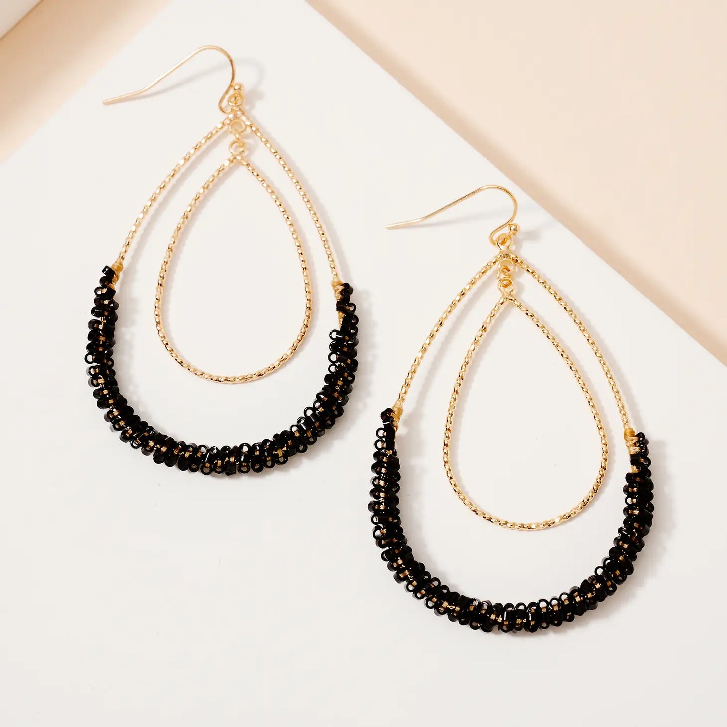 Beaded Tear Drop Earrings