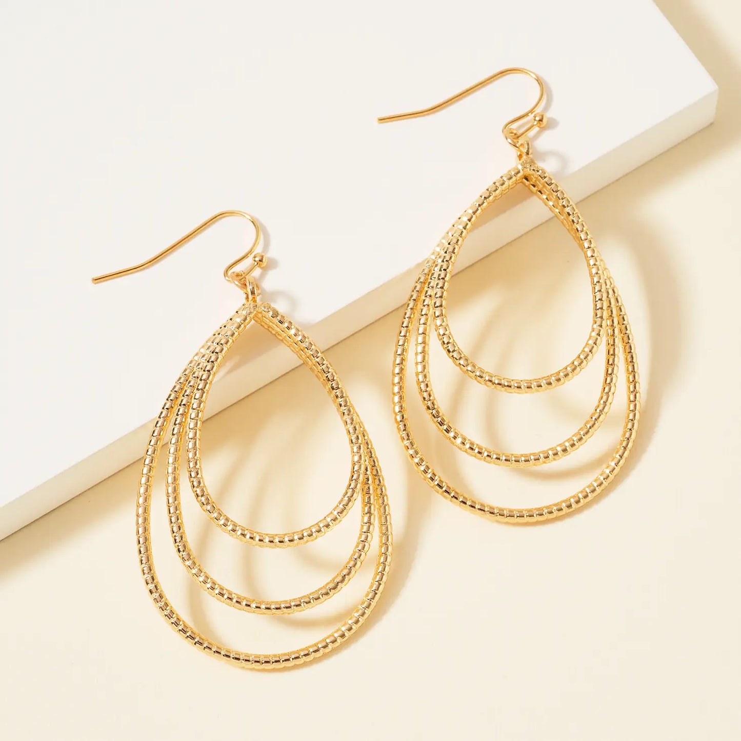 Triple Layered Drop Earrings