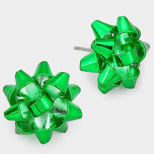 Gift Bow Stud Earrings
