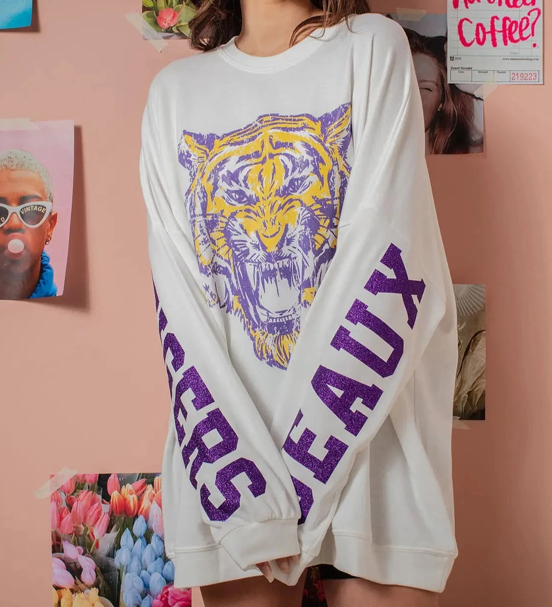 Geaux Tigers Graphic Oversized Sweatshirt