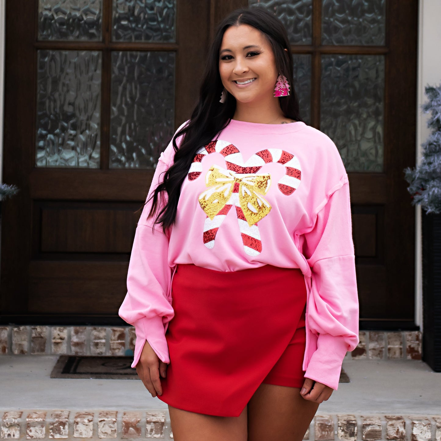 Candy Cane Sequin Sweatshirt