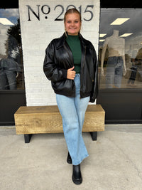 Valentina Pleather Bomber Jacket