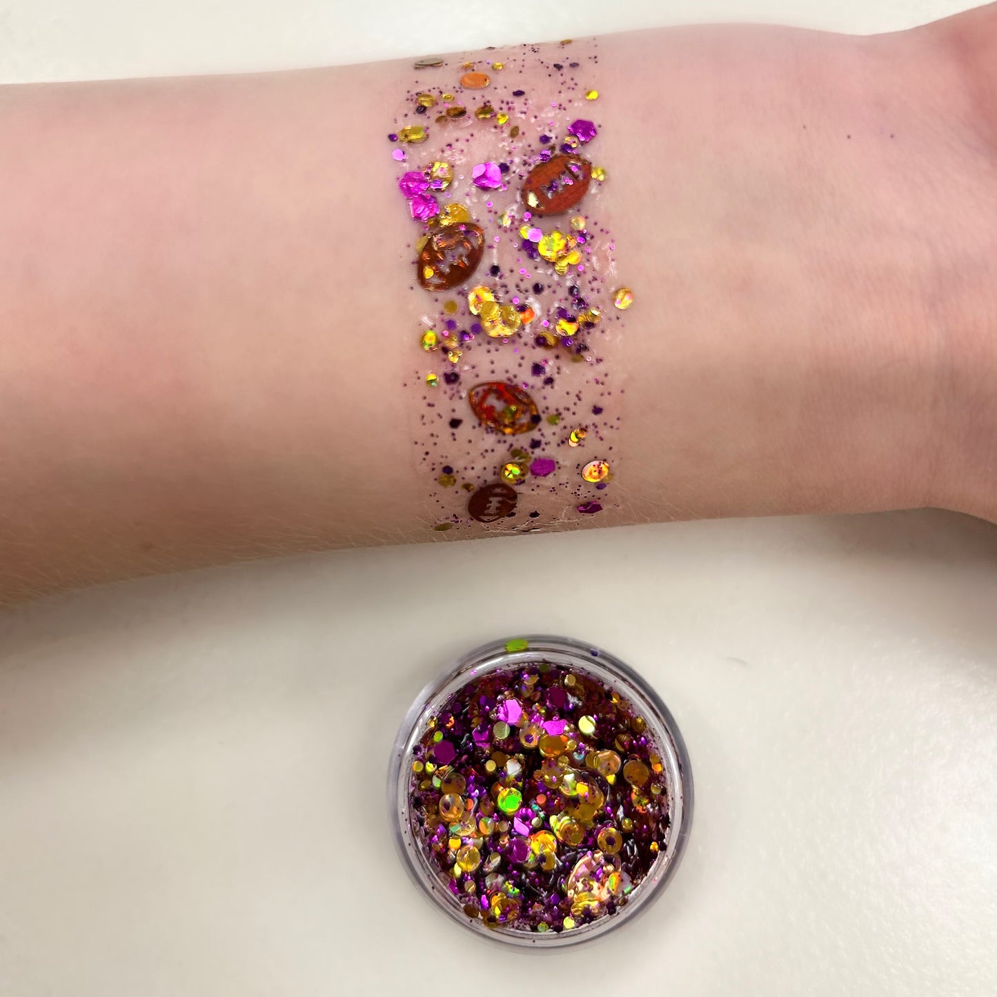 Football Purple/Gold Glitter