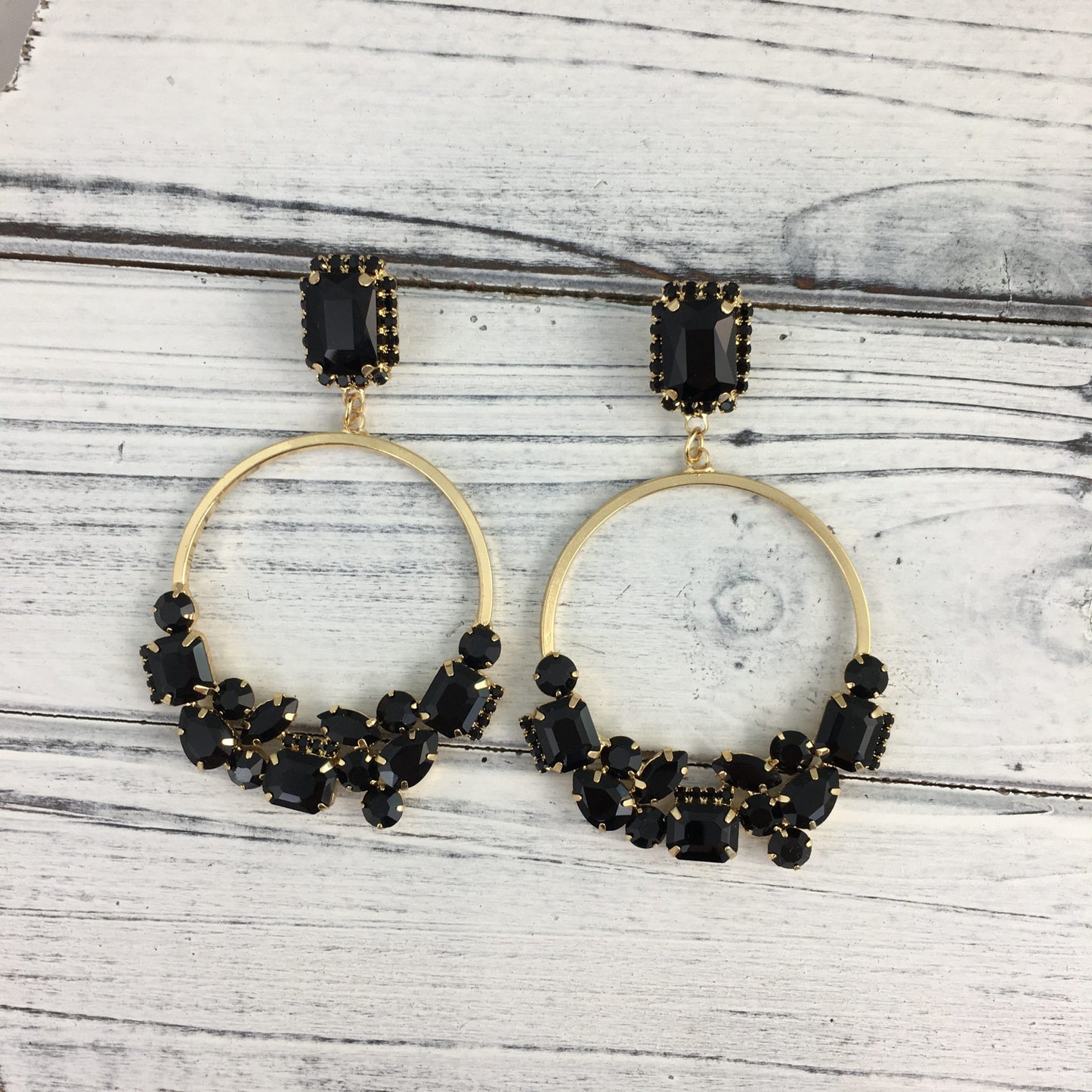 Stone Hoop Earrings
