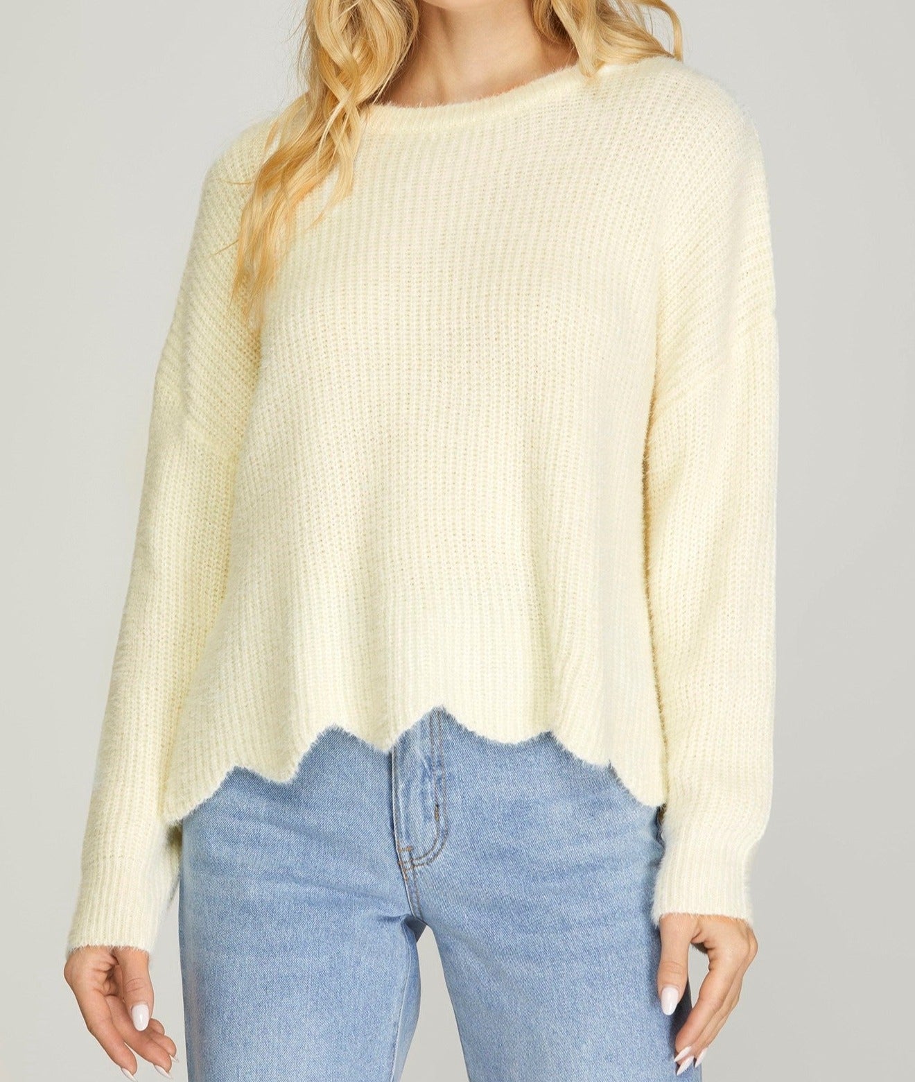 Scallop Hem Sweater