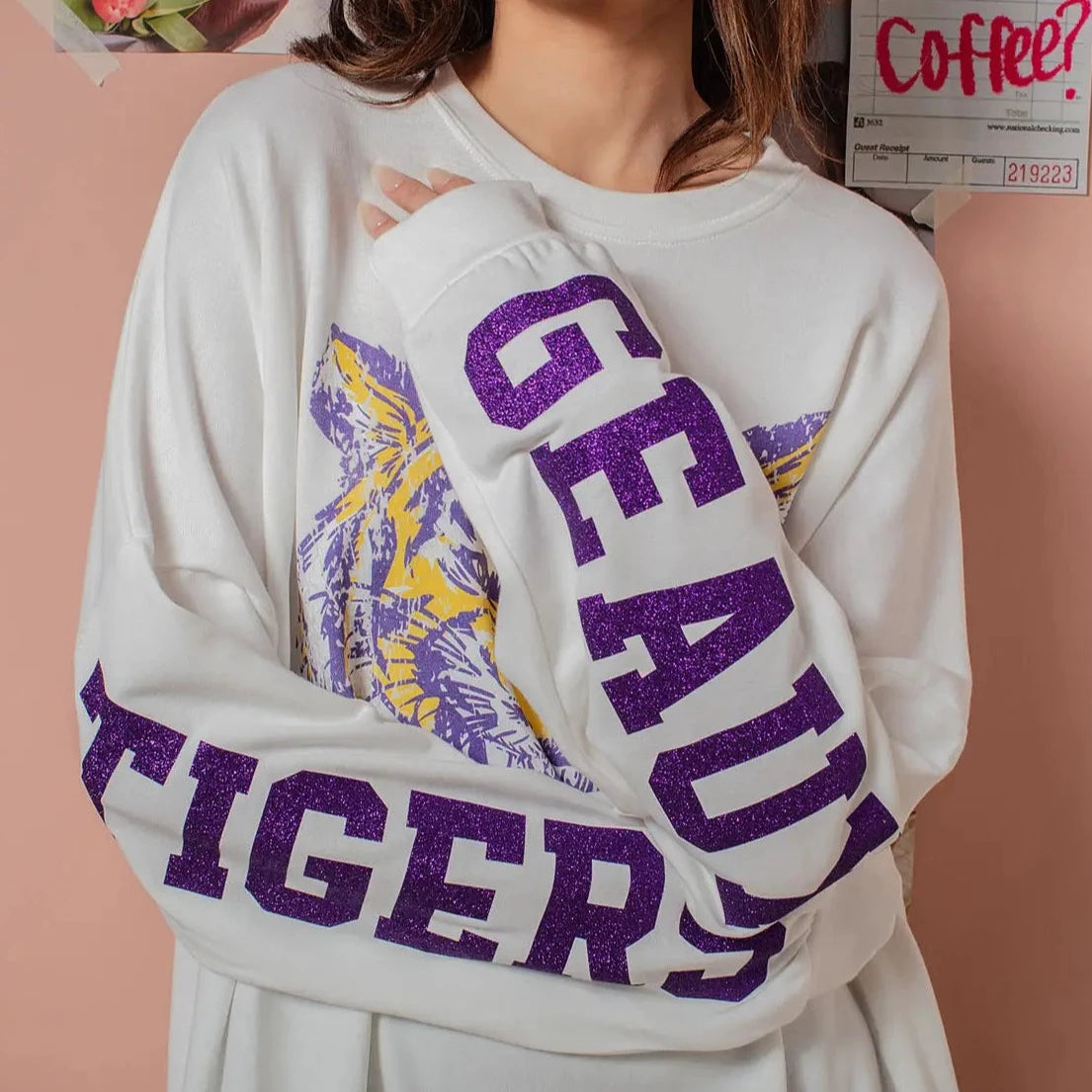 Geaux Tigers Graphic Oversized Sweatshirt