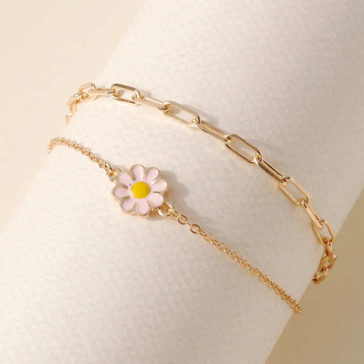 Flower Layer 2pc Anklet