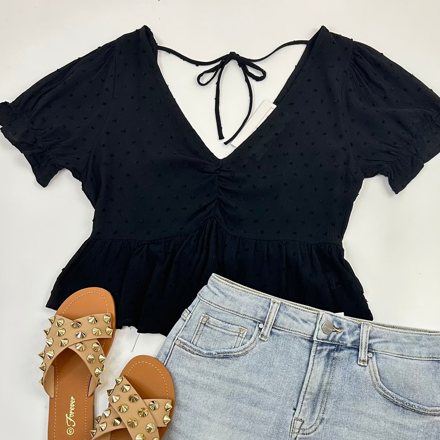Swiss Dot Baby Doll Top