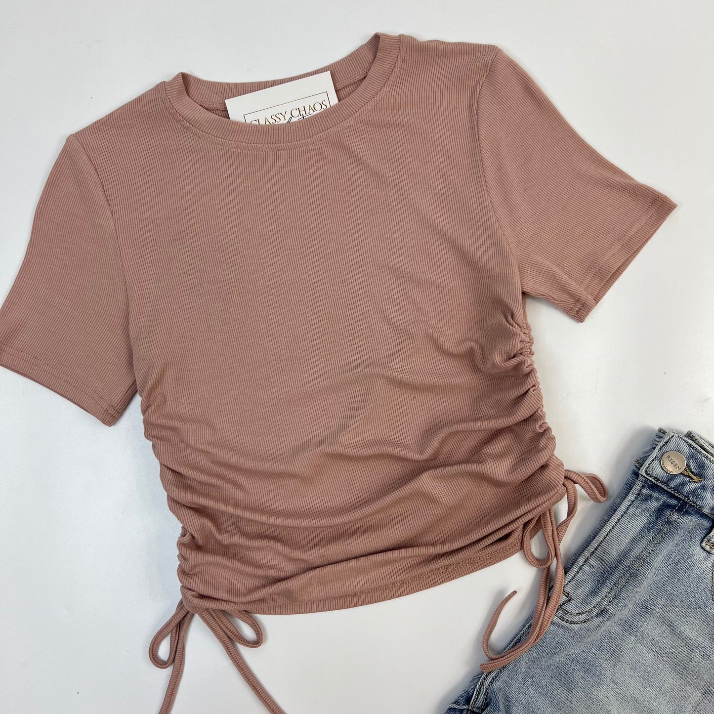 Devin Drawstring Crop Top