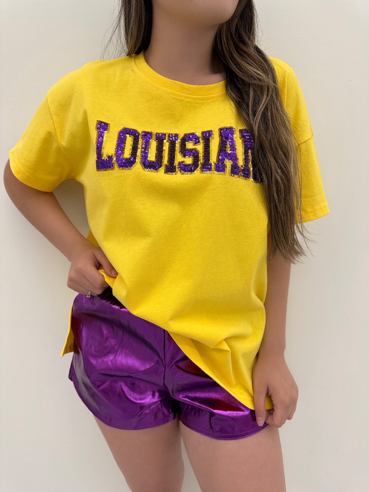 High Waist Metallic Shorts