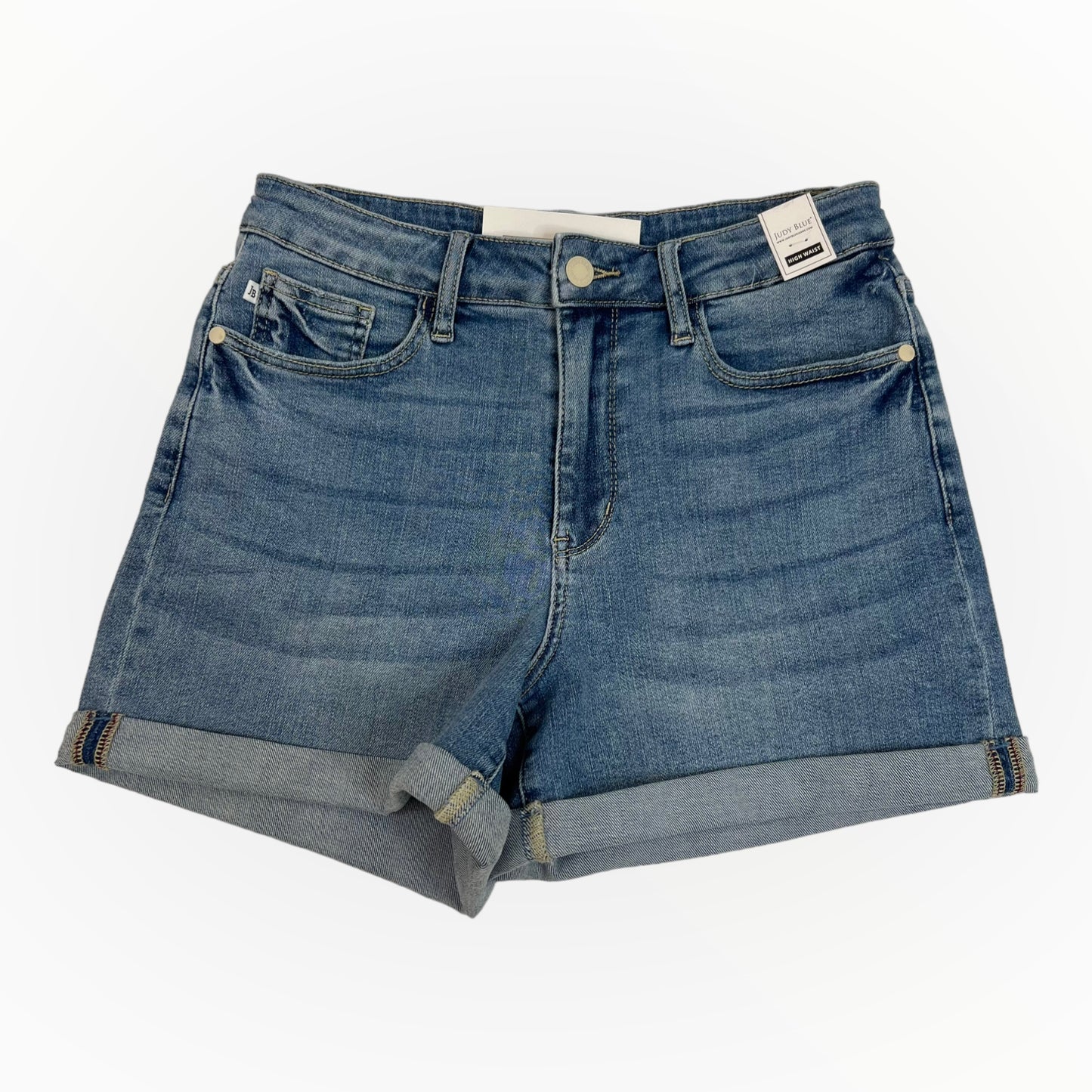 Judy Blue | Hi-Rise Open Seam Cuffed Short