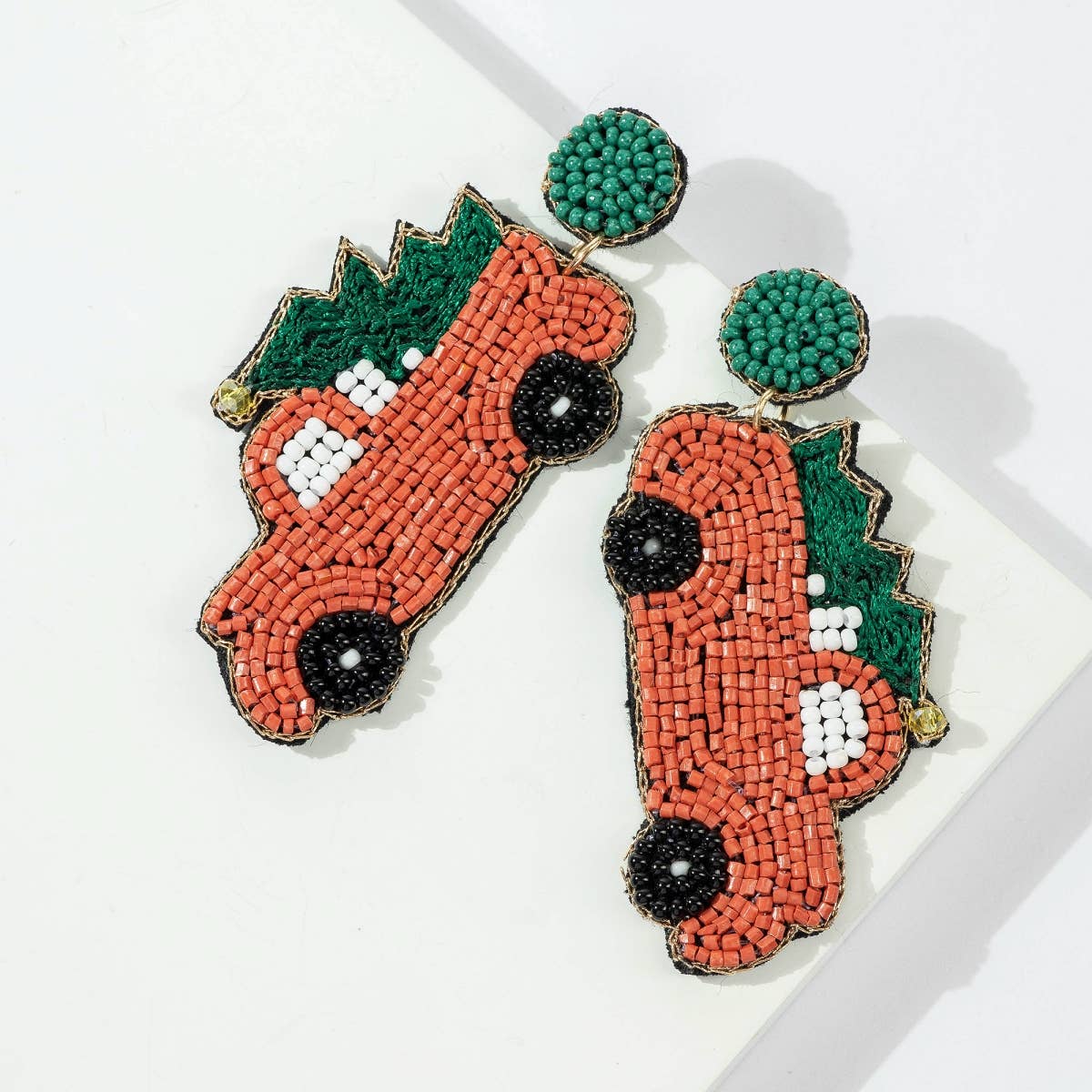 Holiday Truck Beaded Earring
