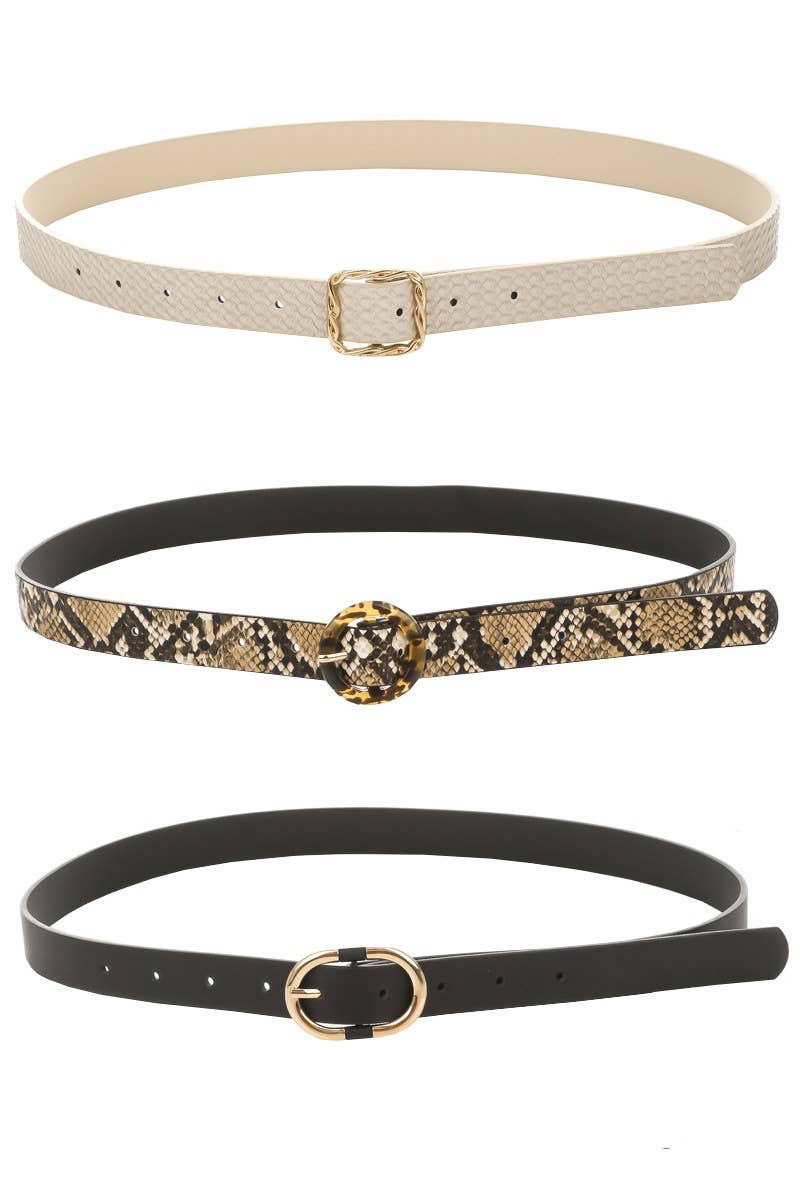 Animal Print Belt Set