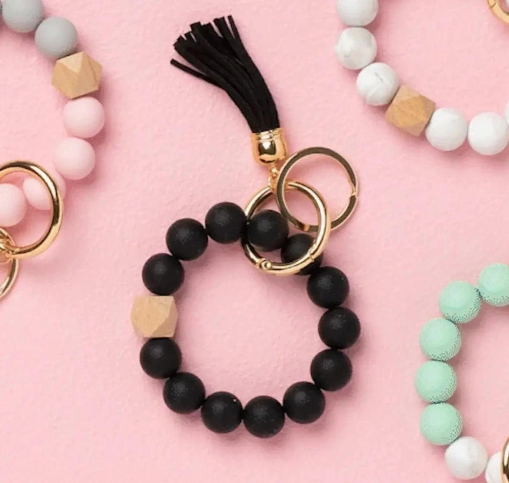 Silicone Black Bangle Keychain