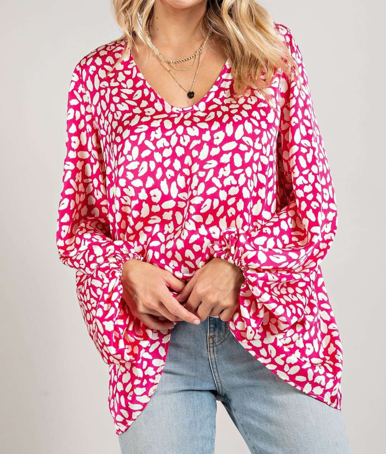 Printed Satin Top