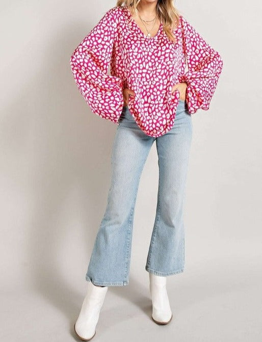 Printed Satin Top
