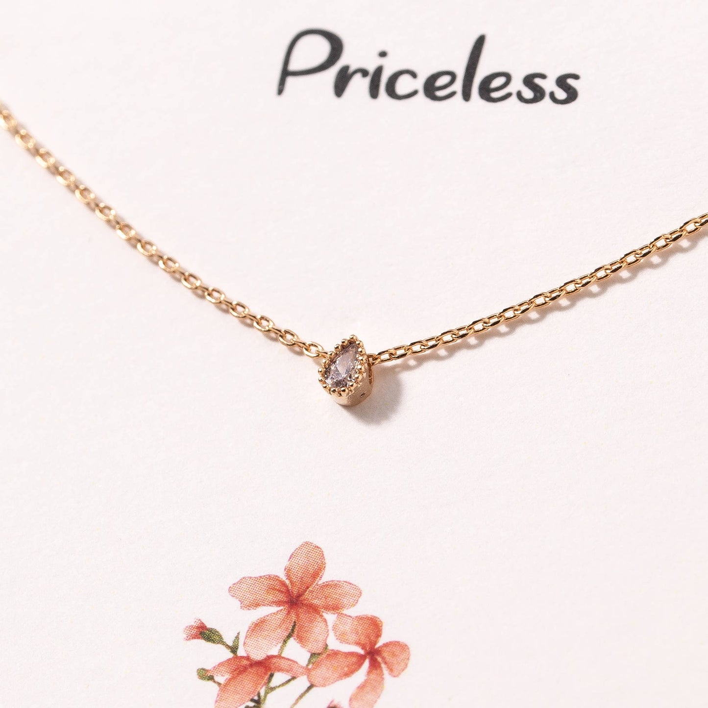 Mini Tear Drop Charm Necklace