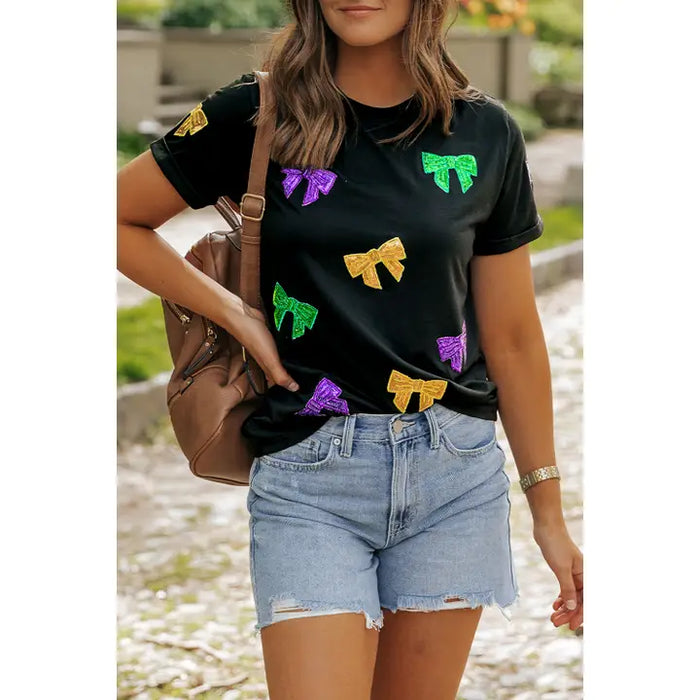 MG Sequin Bow T Shirt