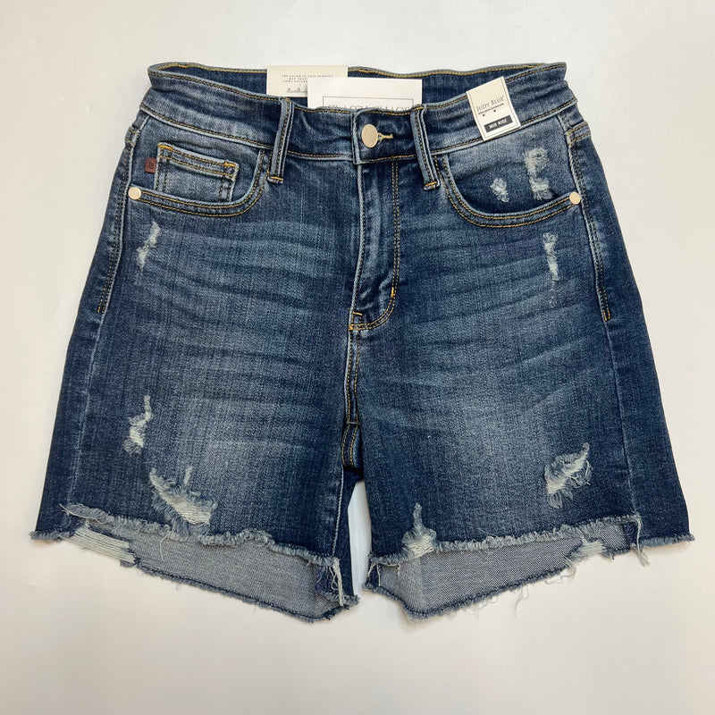 Judy Blue | Mid-Rise Cut Hem Denim Shorts