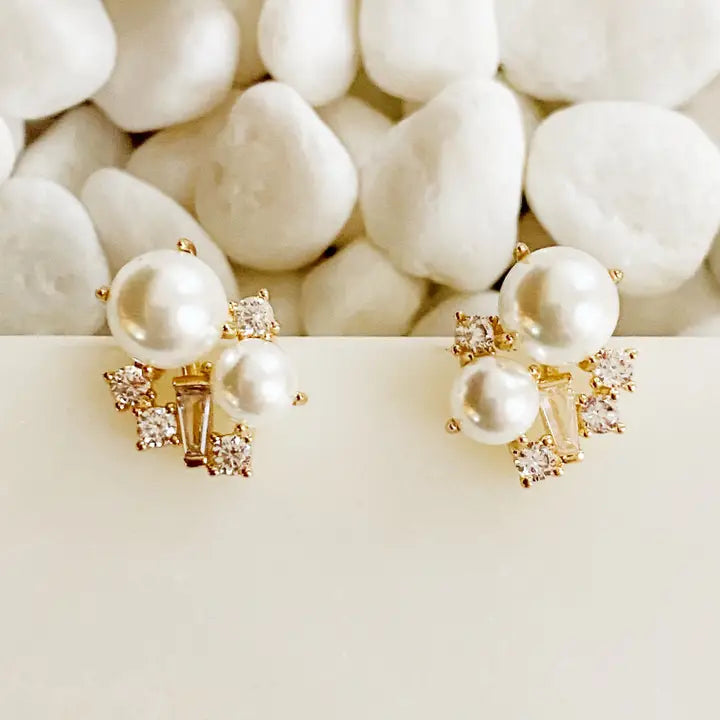 Rachel Pearl Stud Earrings