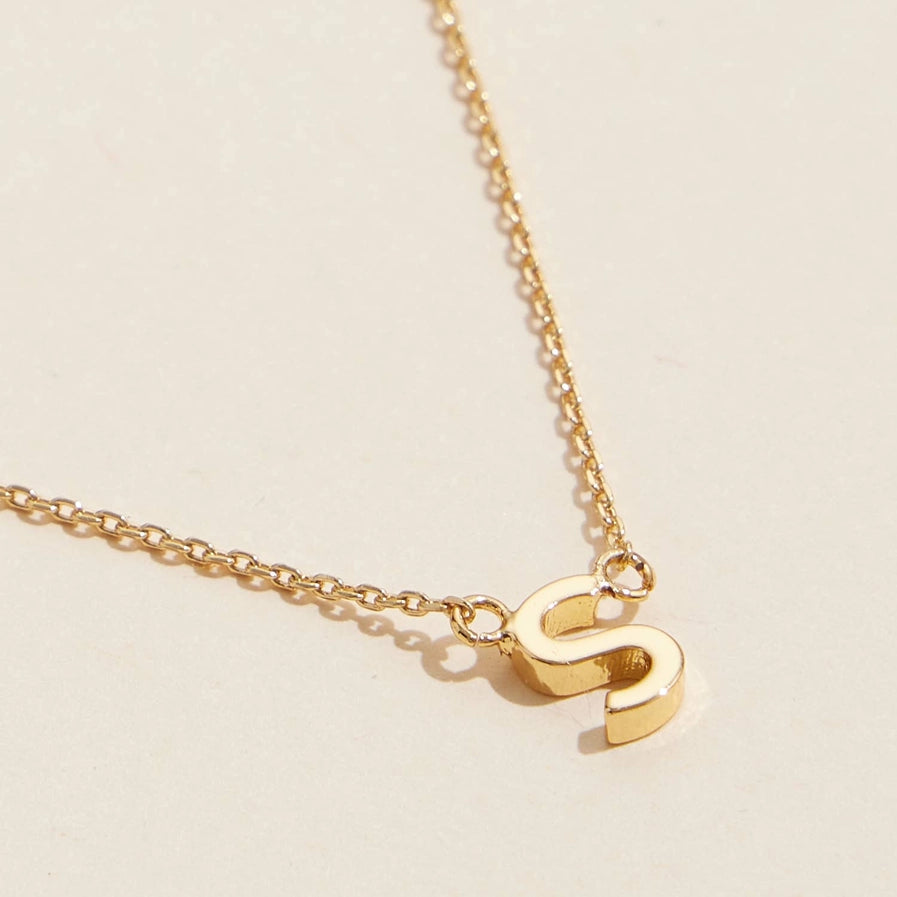 Gold Dipped Initial Letter Necklace