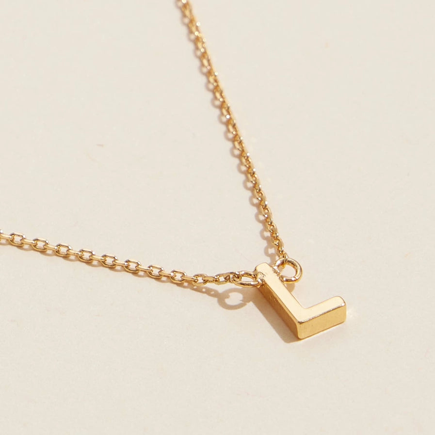 Gold Dipped Initial Letter Necklace