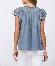 Chambray Breeze Flutter Top