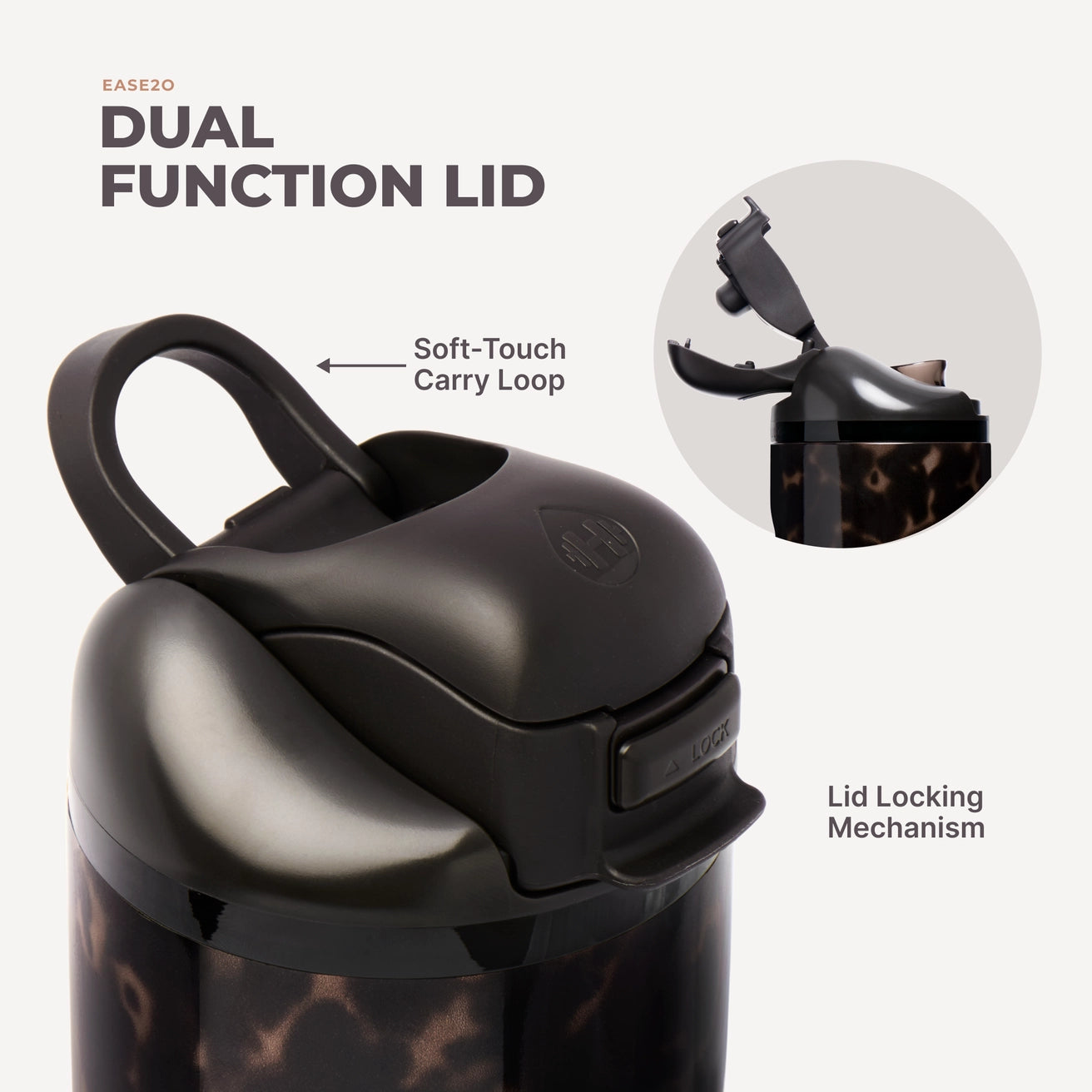 HydroJug 32oz Mocha Tortoise Ease2o