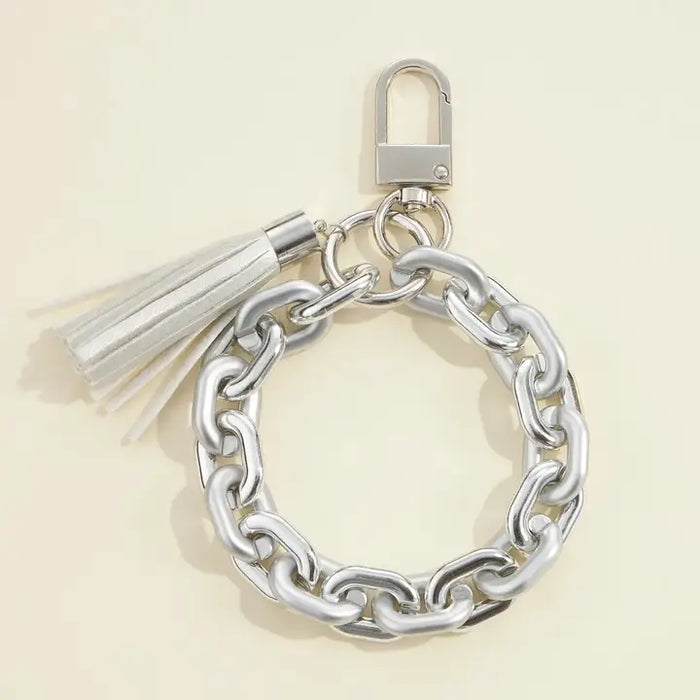 Metallic Chain Link Bangle Keychain