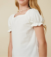 Sweetheart Swiss Dot Tween Tee
