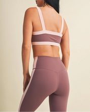 Contrast Block Sports Bra Mauve