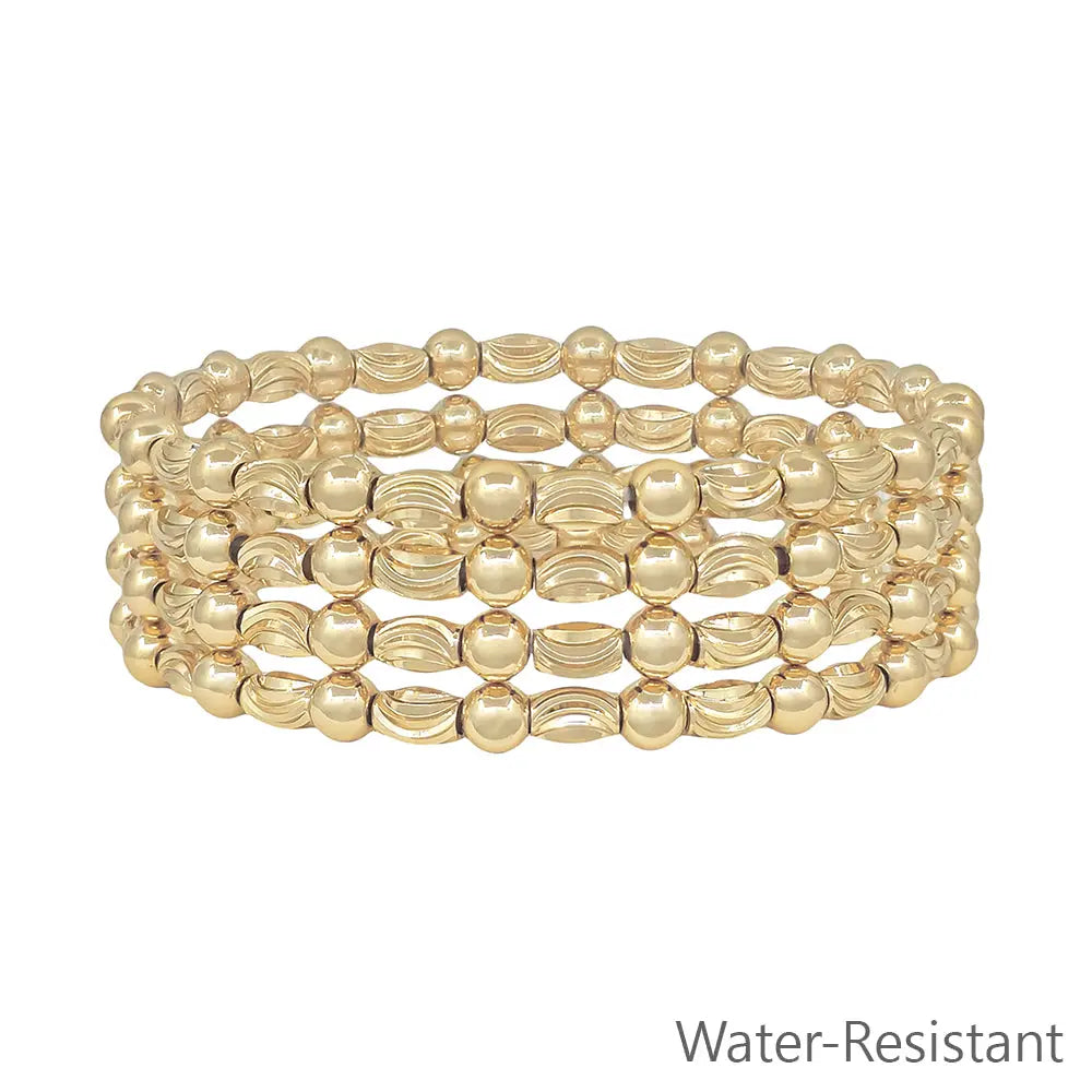 Olivia Oval Bracelet Stack Gold