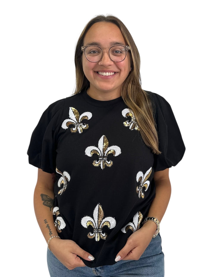 Fleur De Lis Sequin Top
