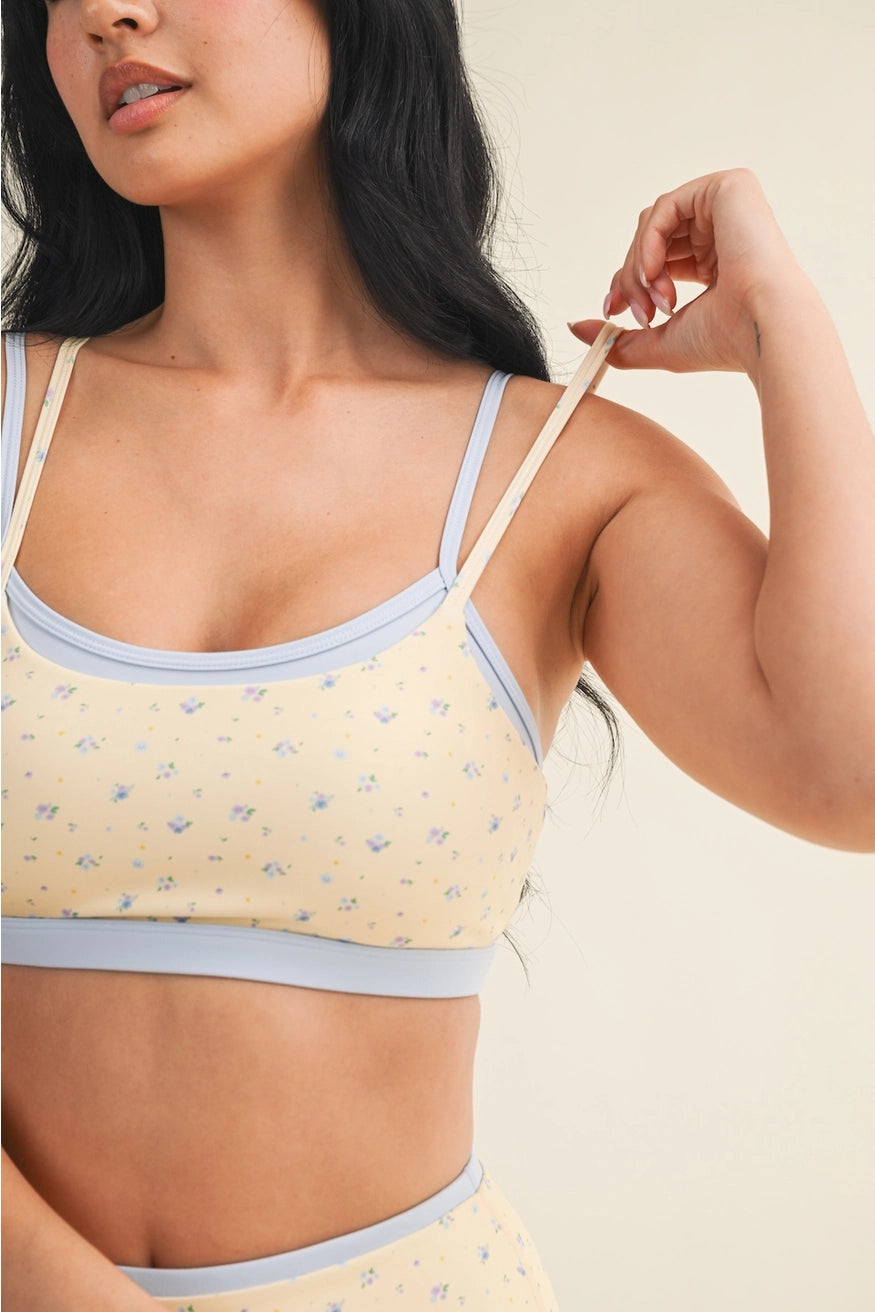 Buttercup Bloom Layered Sports Bra