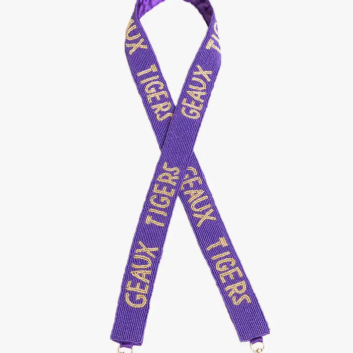 LSU Beaded Guitar Purse Strap