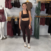 Venice Square Neck Sports Bra Coffee Bean