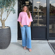 The Effortless Button Cardigan Pink