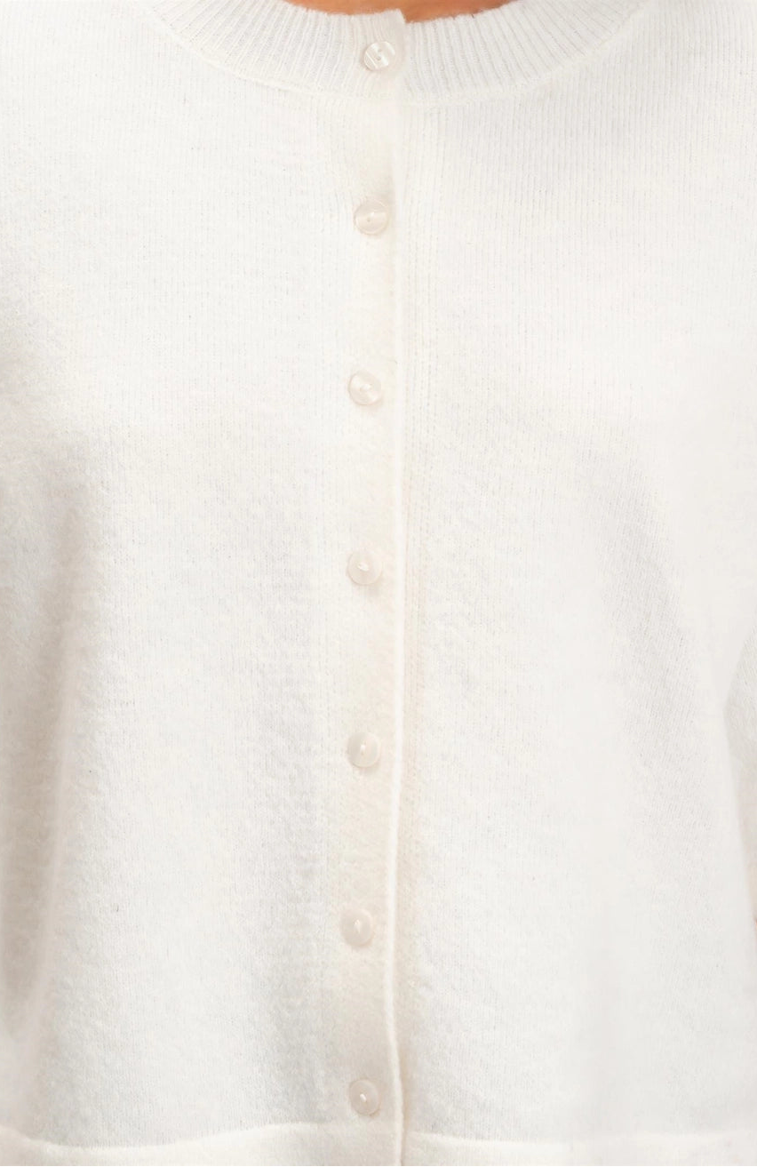 The Effortless Button Cardigan Cream