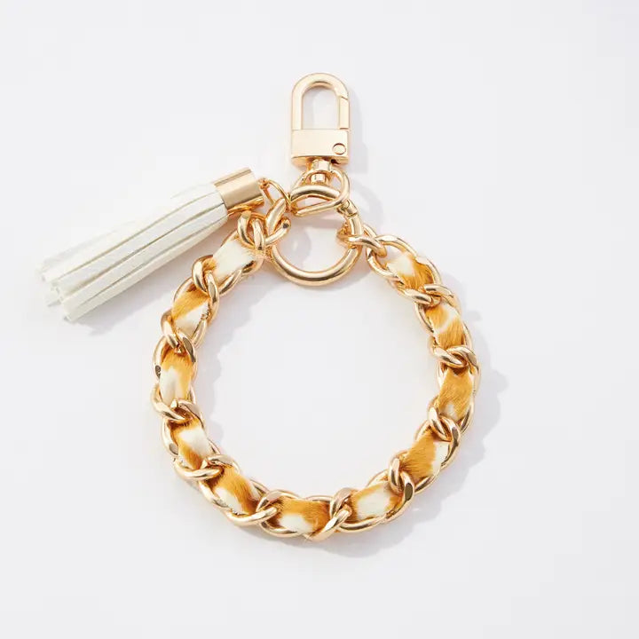 Chain Link Bangel Keychain W Tassel