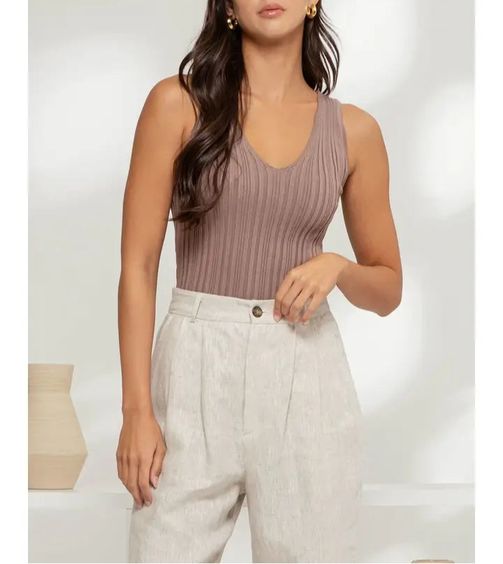 Louise V Neck Knit Top