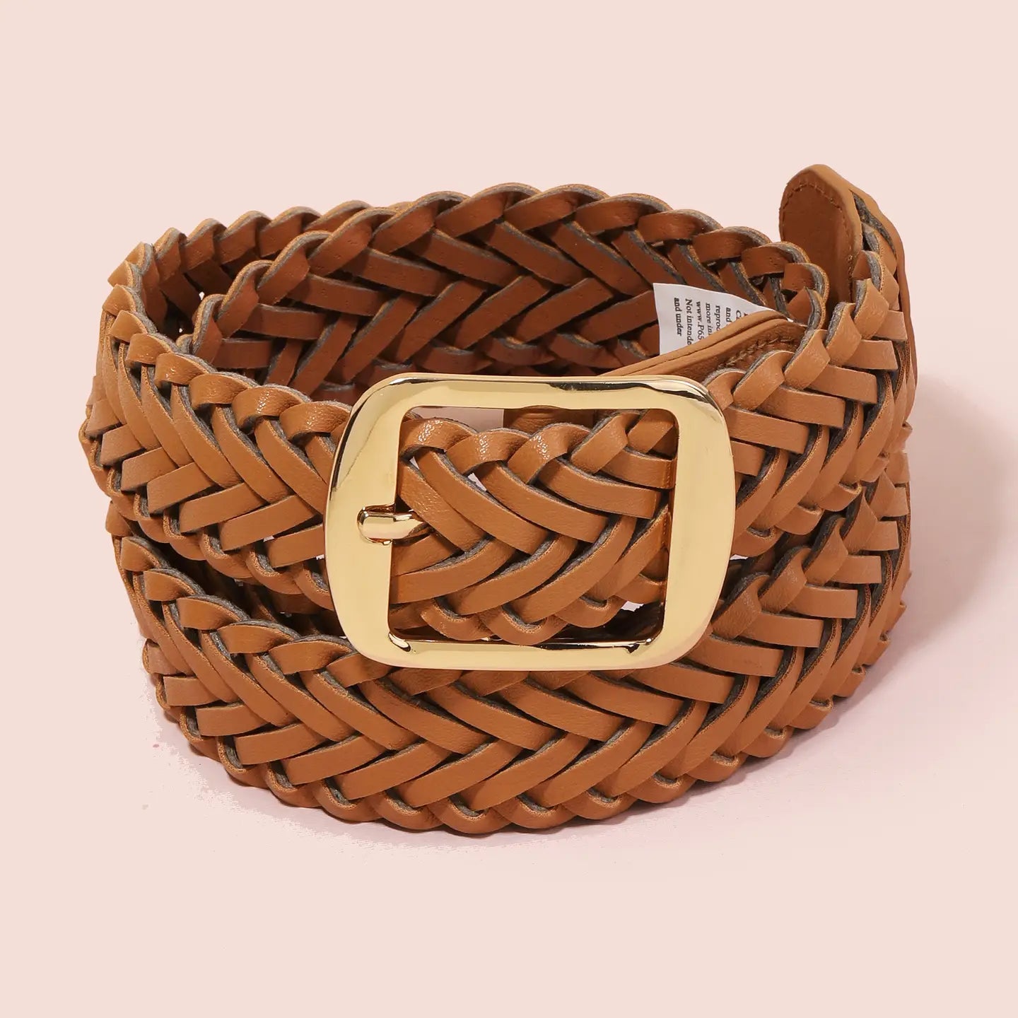 Braided Brown Vegan Leather Belt